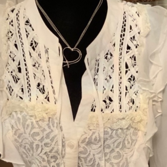 White Gold Unique Heart Necklace ❤️ - Picture 12 of 12